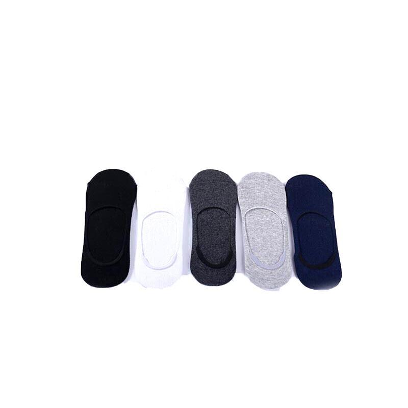 5 Pairs No Show Liner Socks Non Slip Cotton Low Cut Invisible Unisex Footies - Dark Grey