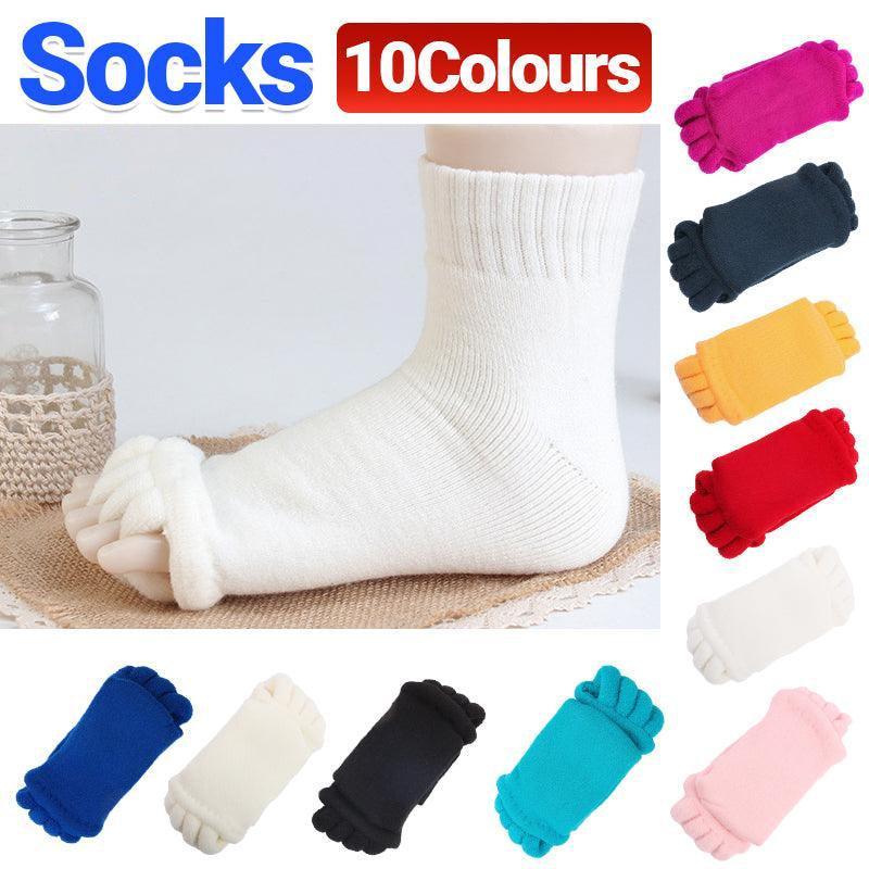 1 Pair Yoga Massage Socks Toe Separator Foot Alignment &amp; Pain Relief - Beige