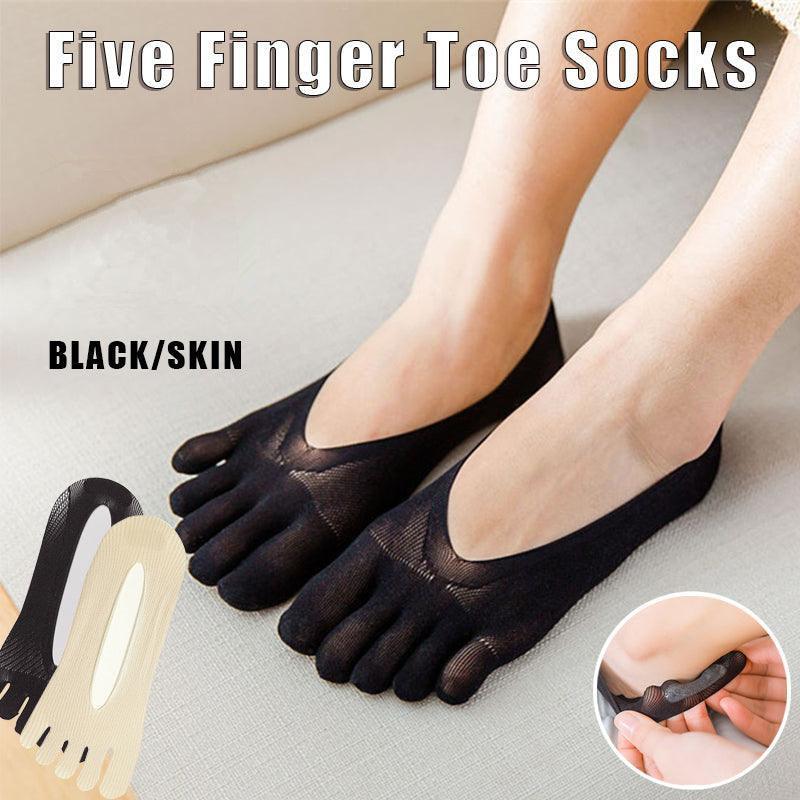 Five Finger Toe Socks Women Invisible Ankle Cut No Show Liner Low Cut Packs - Skin 6 Pairs