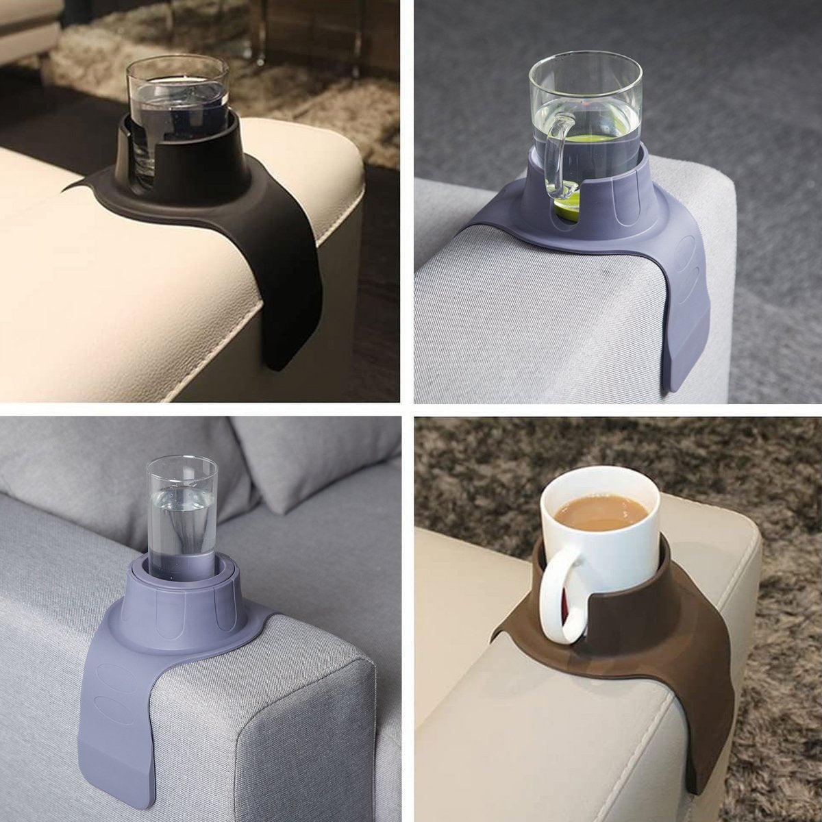 Couch Cup Holder Silicone Drink Coaster Tray Sofa Armrest Stand Car Cup Holder - Coffee