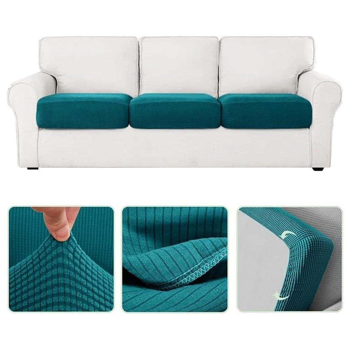 Stretch Sofa Slipcover 4 Seasons Universal Couch Protector Elastic Fabric Cover - Single-Blue