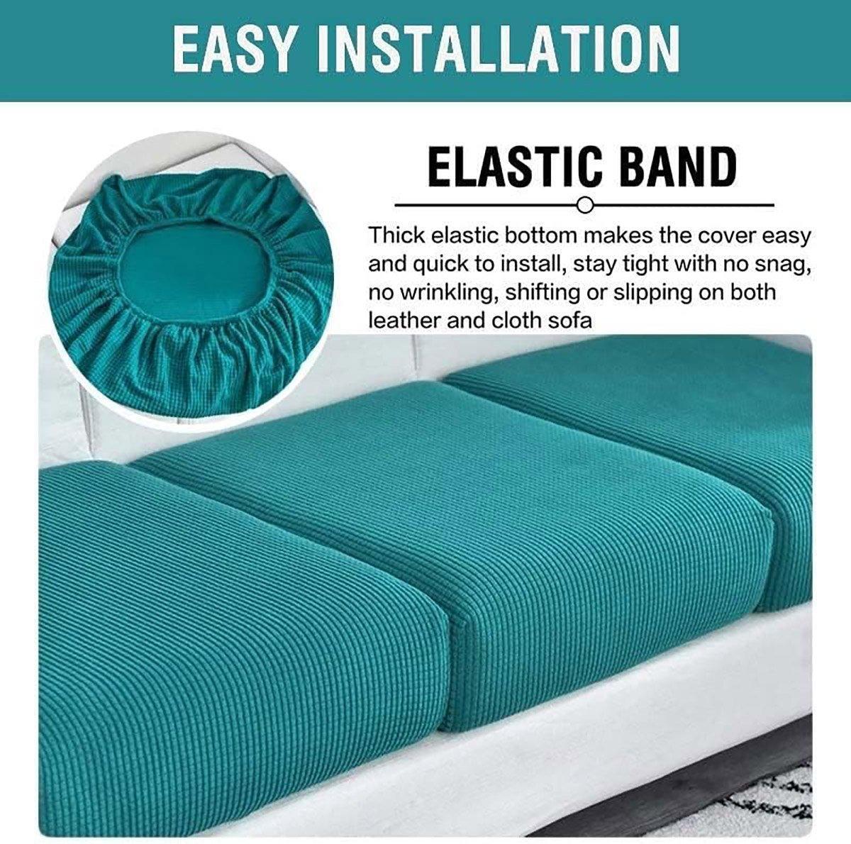 Stretch Sofa Slipcover 4 Seasons Universal Couch Protector Elastic Fabric Cover - Single-Blue