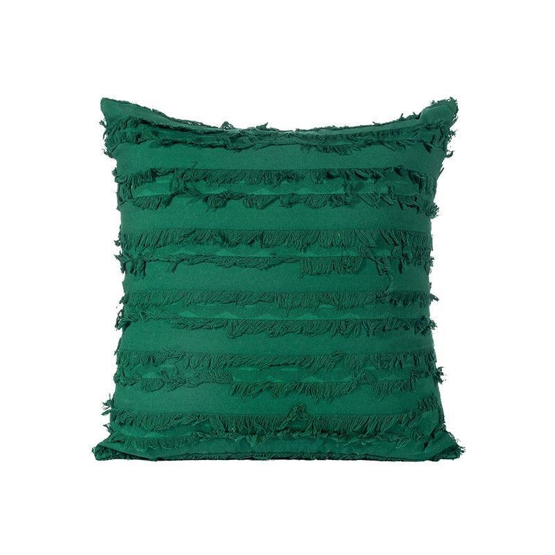 Boho Tassel Fringe Striped Cushion Cover Soft Home Decor Sofa Throw Pillow Case - Green