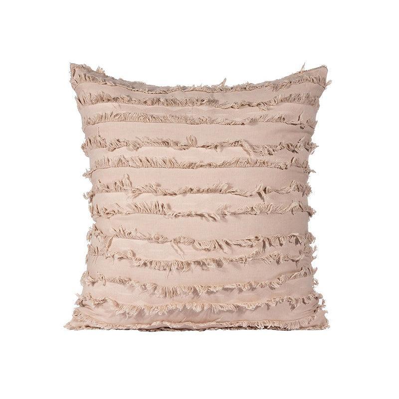 Boho Tassel Fringe Striped Cushion Cover Soft Home Decor Sofa Throw Pillow Case - Grey