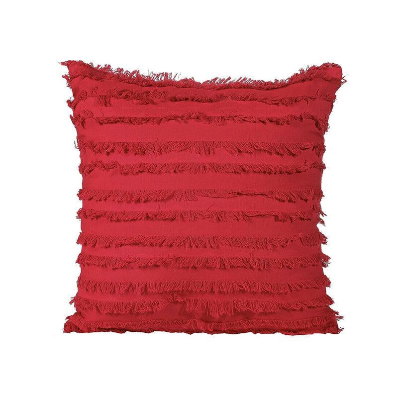 Boho Tassel Fringe Striped Cushion Cover Soft Home Decor Sofa Throw Pillow Case - Grey