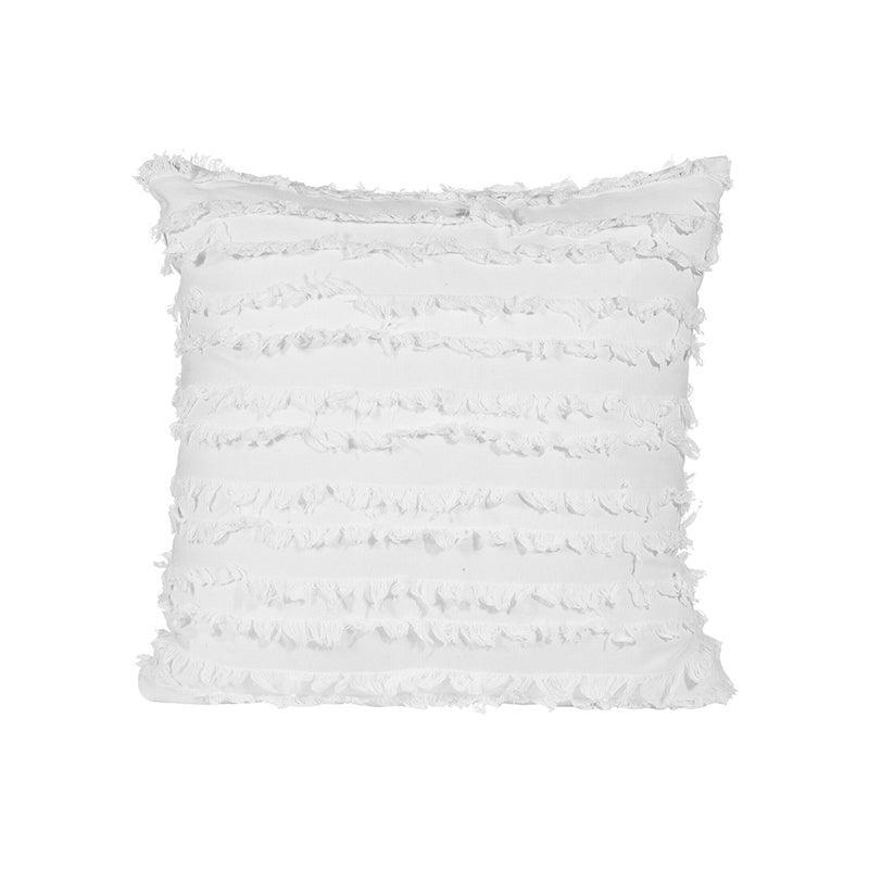 Boho Tassel Fringe Striped Cushion Cover Soft Home Decor Sofa Throw Pillow Case - Navy