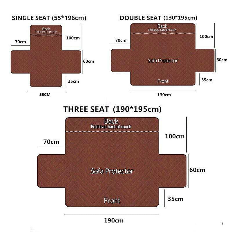 130X195cm Seater Pet Sofa Protector Cover Quilted Couch Covers Lounge Slipcover - Beige