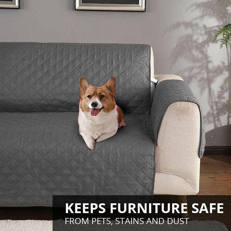 190x195cm Seater Pet Sofa Protector Cover Quilted Couch Covers Lounge Slipcover - Beige