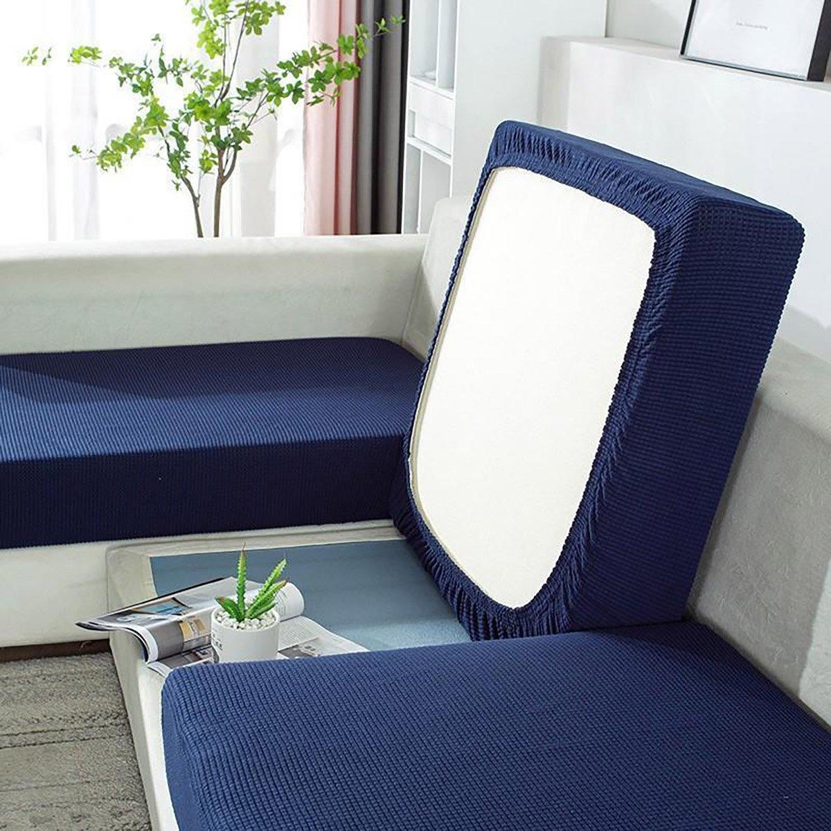 Stretch Sofa Slipcover 4 Seasons Universal Couch Protector Elastic Fabric Cover - Double-Light-Grey