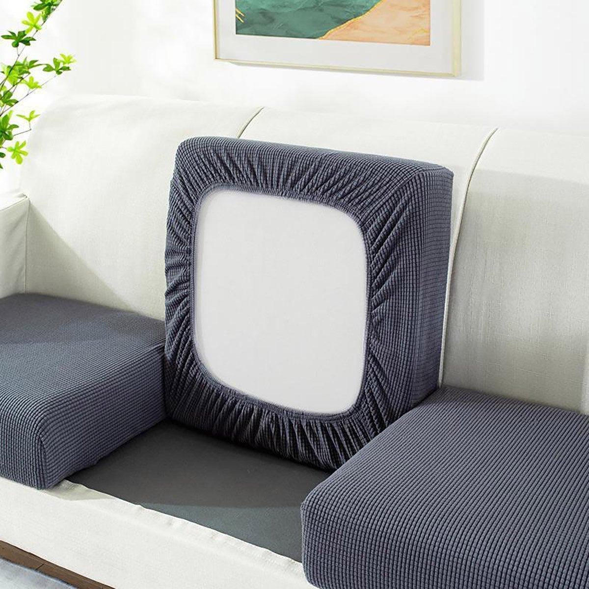 Stretch Sofa Slipcover 4 Seasons Universal Couch Protector Elastic Fabric Cover - Double-Light-Grey