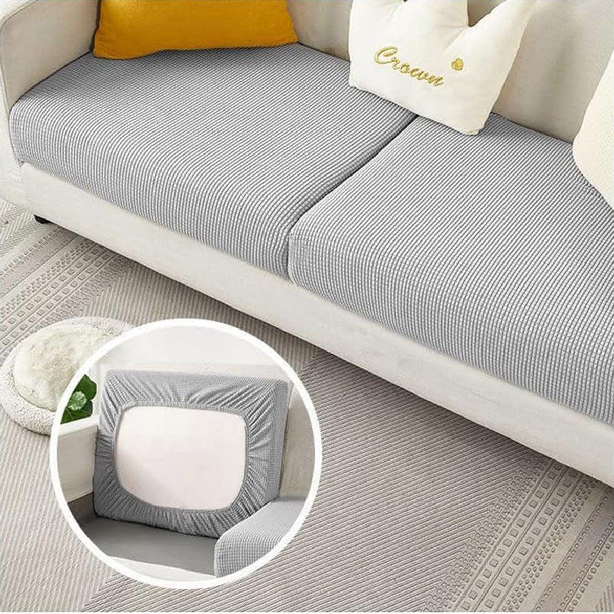 Stretch Sofa Slipcover 4 Seasons Universal Couch Protector Elastic Fabric Cover - Double-Light-Grey
