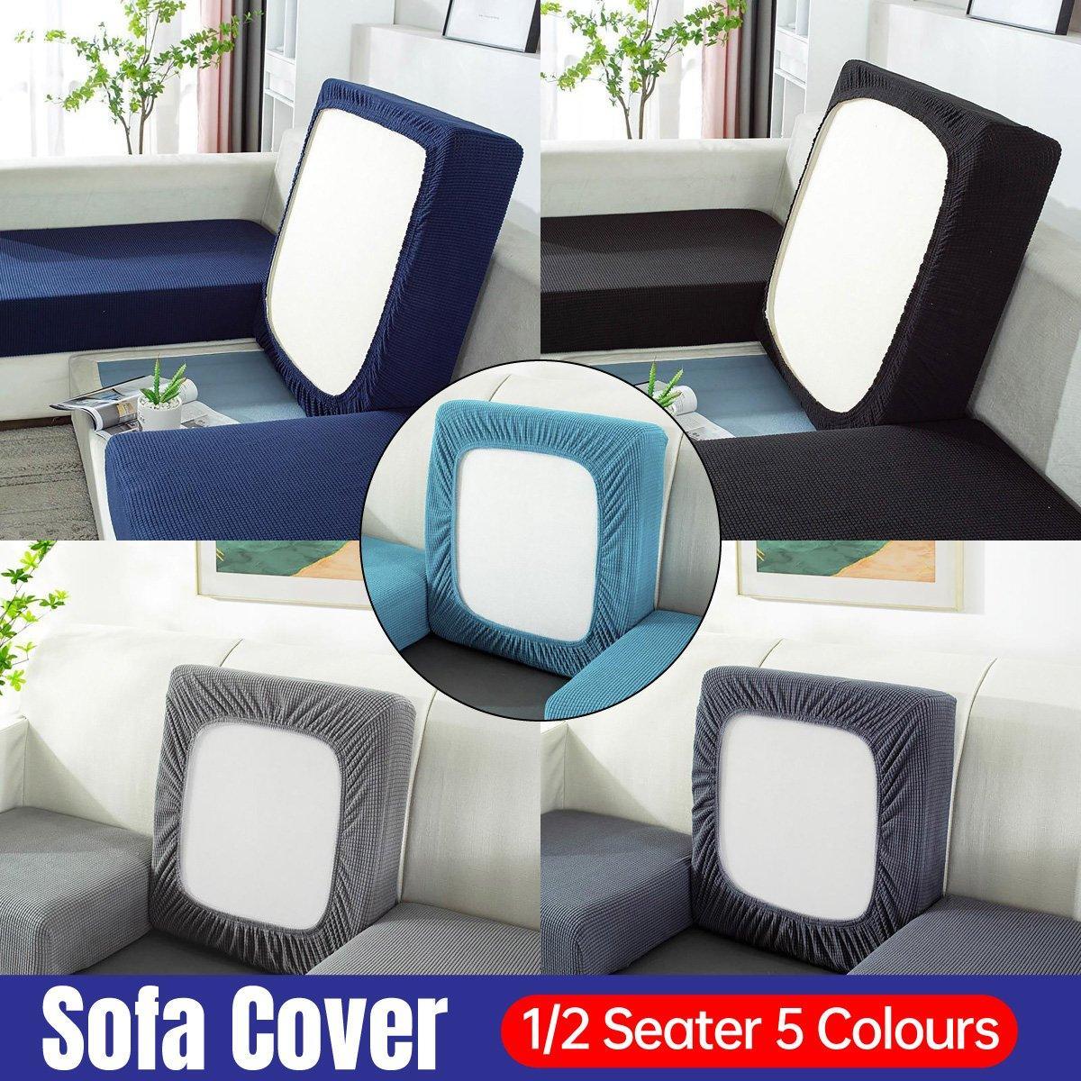 Stretch Sofa Slipcover 4 Seasons Universal Couch Protector Elastic Fabric Cover - Single-Light-Grey