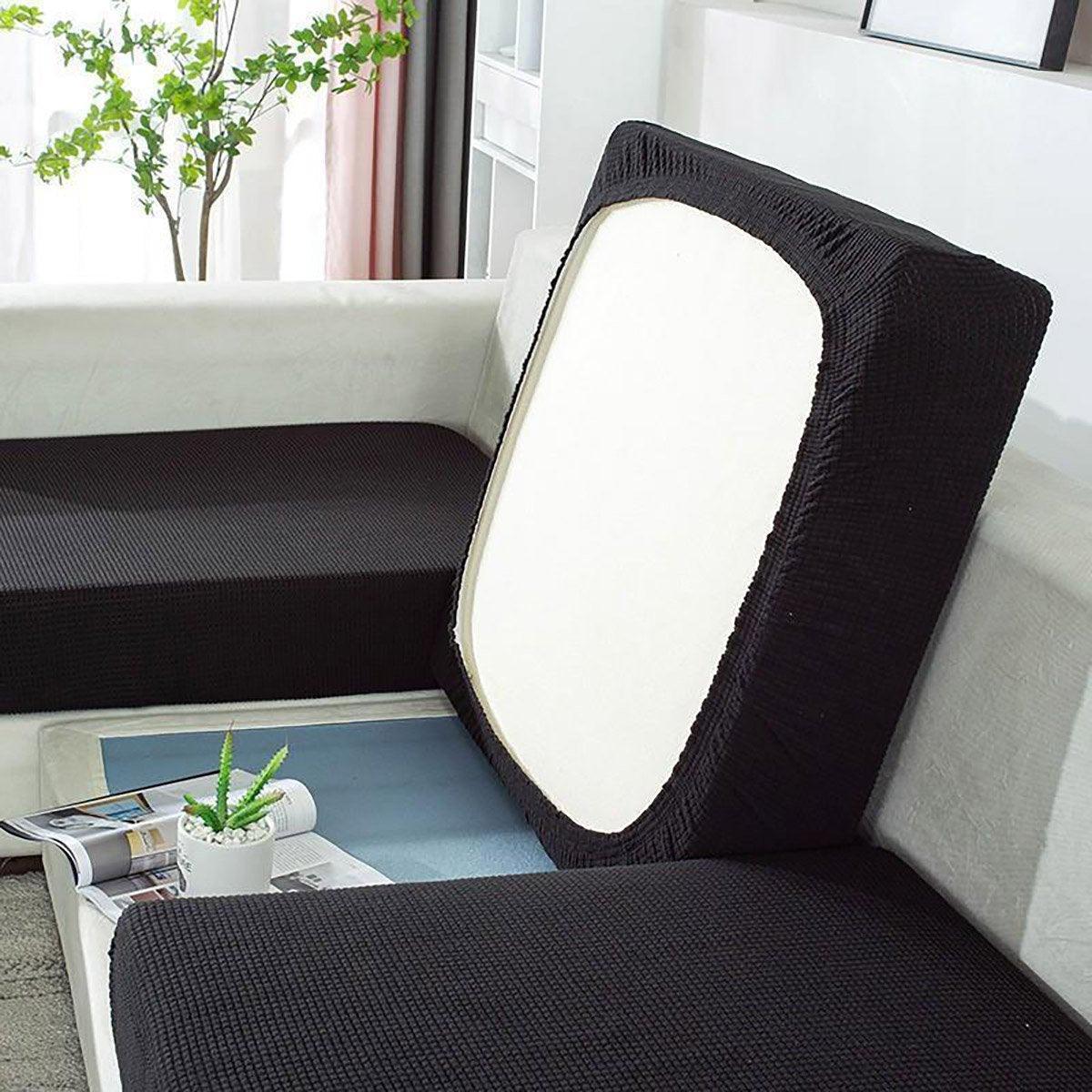 Stretch Sofa Slipcover 4 Seasons Universal Couch Protector Elastic Fabric Cover - Single-Light-Grey