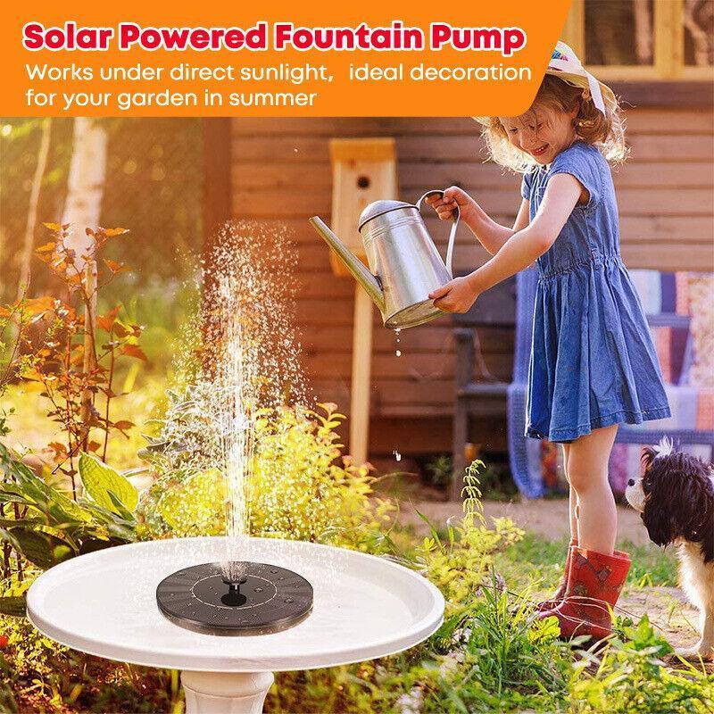 2022 Outdoor Solar Powered Floating Bird Bath Water Fountain Pump Garden Pond Au