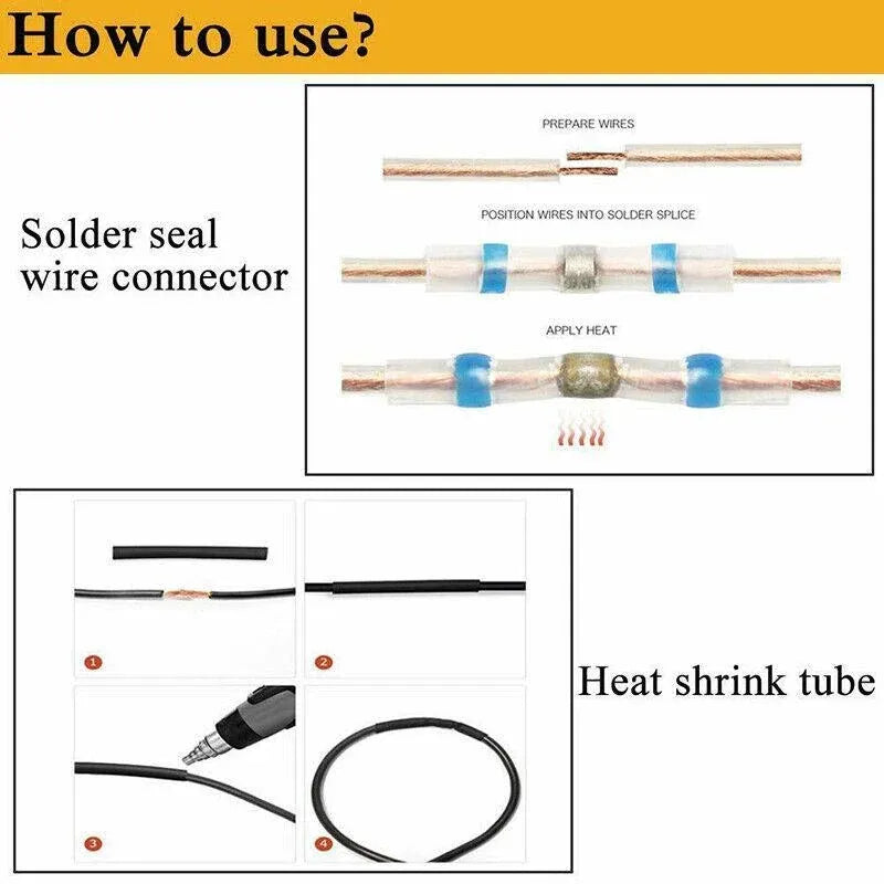 310 Piece Waterproof Heat Shrink Solder Wire Connector Sleeve Terminal Kit