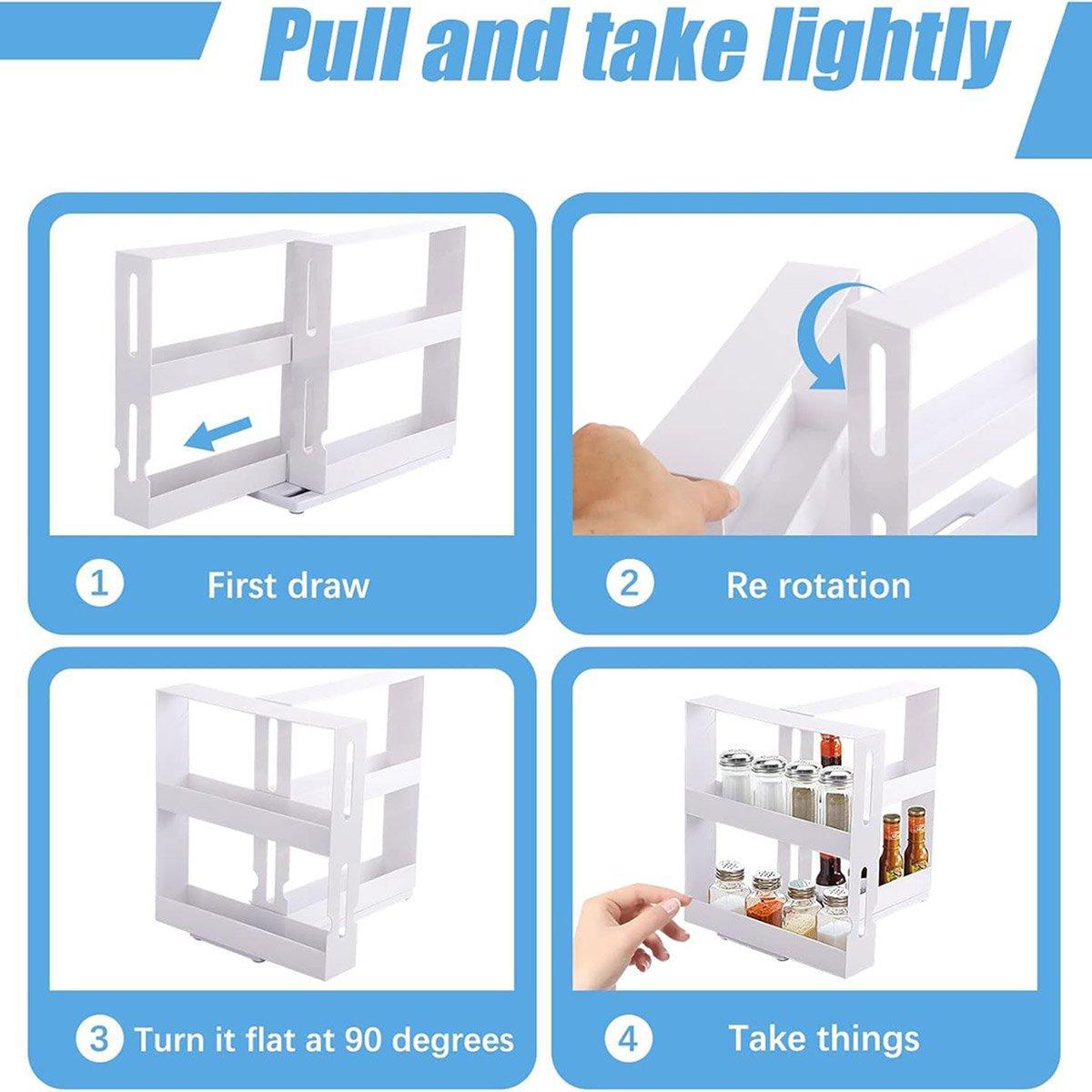 Rotating Spice Rack Kitchen Organizer Food Storage Rack Spice Organizer Stand