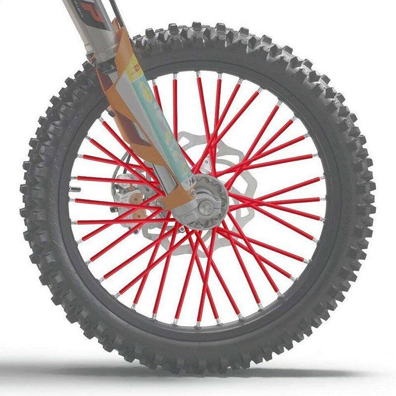 72PCS Wheel Spoke Wrap Sleeves Mountain Bike Bicycle Mtb Wraps Skins Covers - Orange