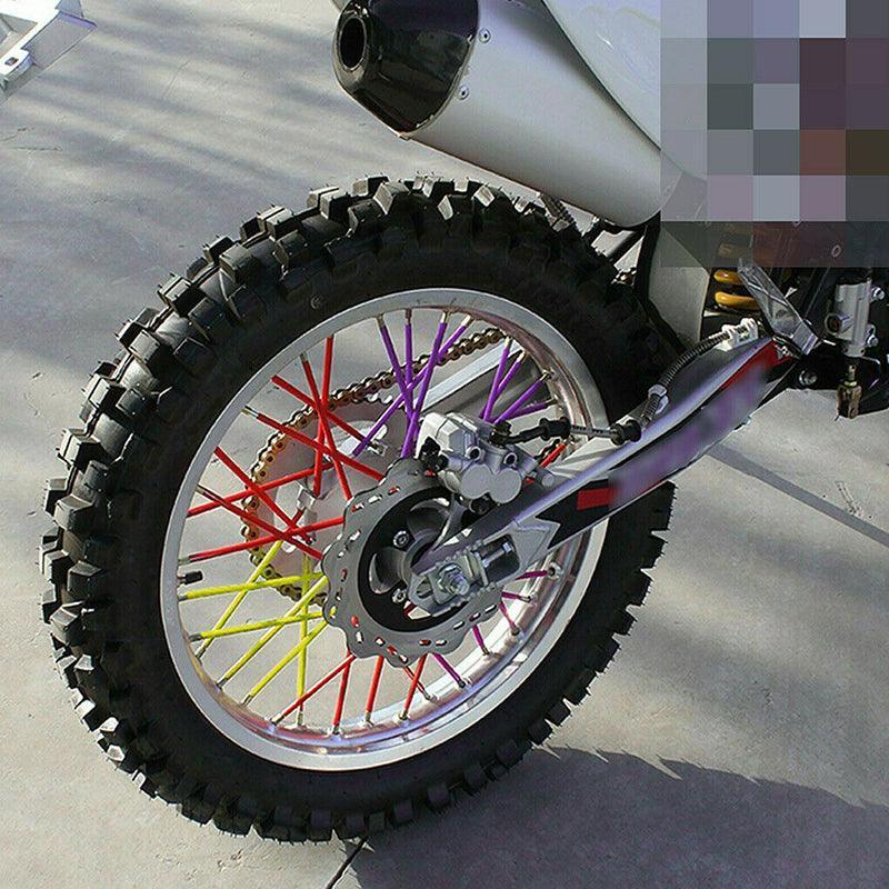 72PCS Wheel Spoke Wrap Sleeves Mountain Bike Bicycle Mtb Wraps Skins Covers - Purple