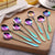 8X Spoon Long Handle Dessert Tea Coffee Mixing Spoon Stainless Steel Teaspoon - Gold