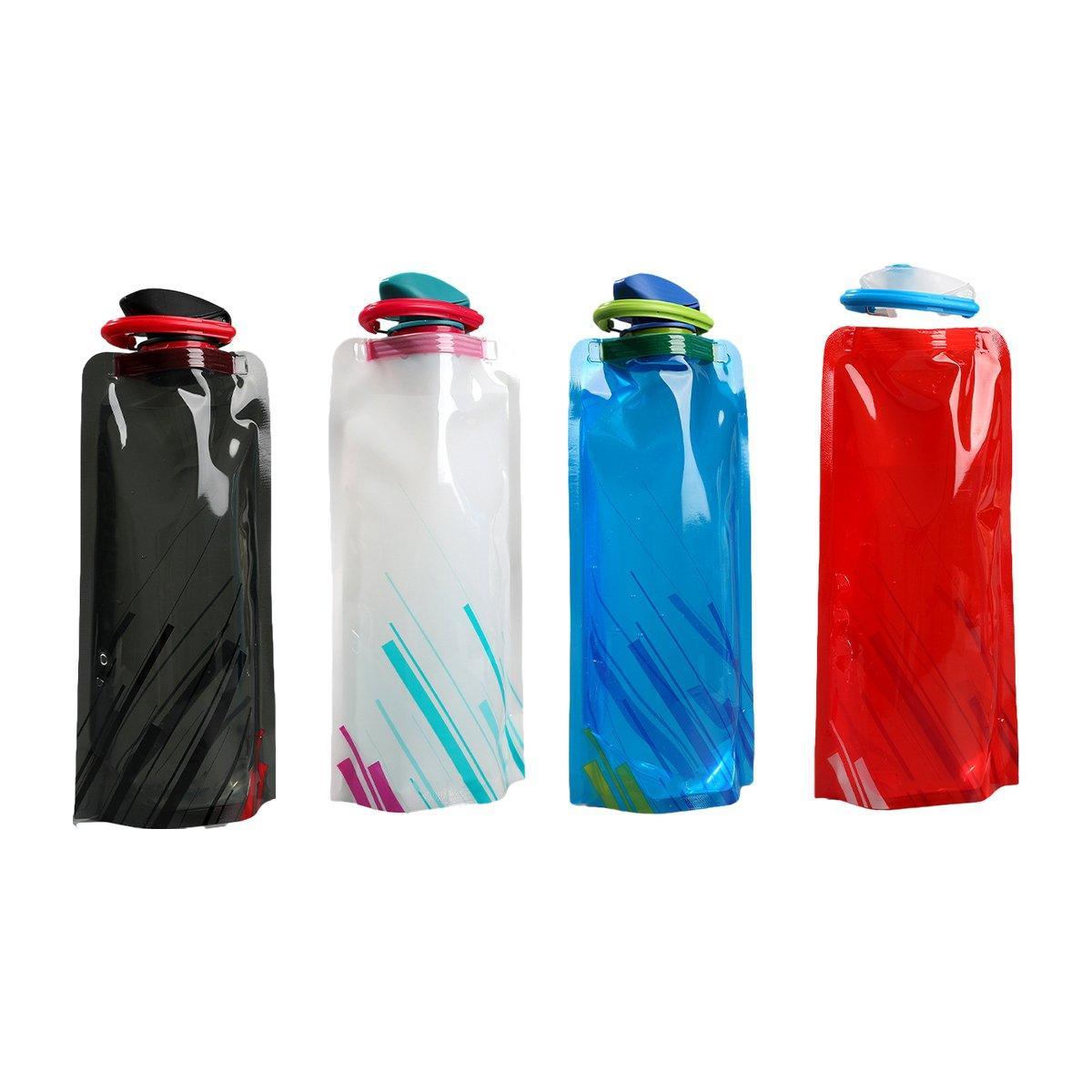 4PCS Portable 700ML Folding Water Storage Bag PE for Riding Sports Hiking Kettle