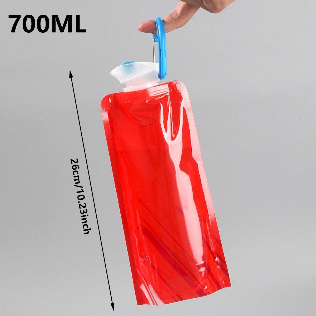4PCS Portable 700ML Folding Water Storage Bag PE for Riding Sports Hiking Kettle