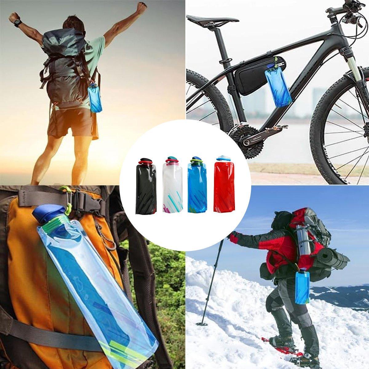 4PCS Portable 700ML Folding Water Storage Bag PE for Riding Sports Hiking Kettle