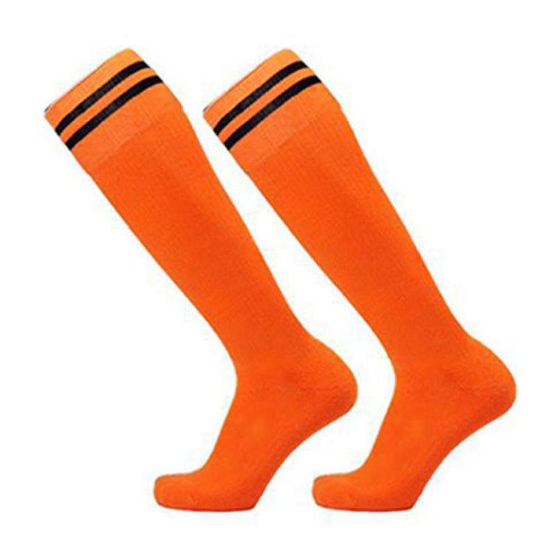 Mens Womens Sports Breathable Tube Long High Socks Knee Warm Casual Footy Soccer - Dark Blue
