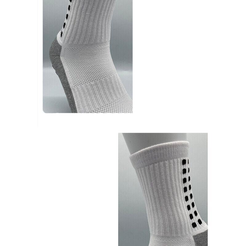 Anti-Slip Sports Socks with PVC Grip Dots for Soccer Basketball and Training Use - Yellow