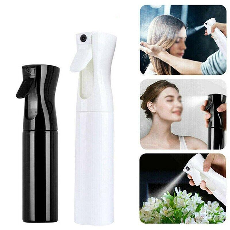 300ml Continuous Spray Bottle Ultra Fine Mist Dispenser Sanitizer Salon - Black