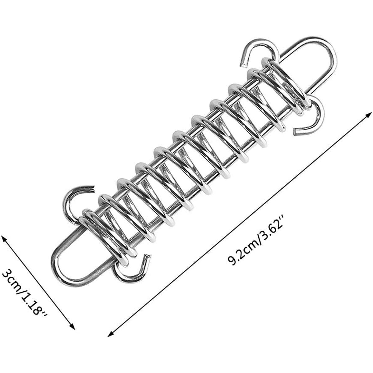 1-15PCS Outdoor Camping Tent Spring Wind Rope Buckle Fix Hook Buckles Silver Red - 10pair