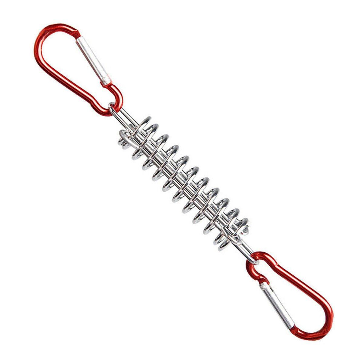 1-15PCS Outdoor Camping Tent Spring Wind Rope Buckle Fix Hook Buckles Silver Red - 1pair