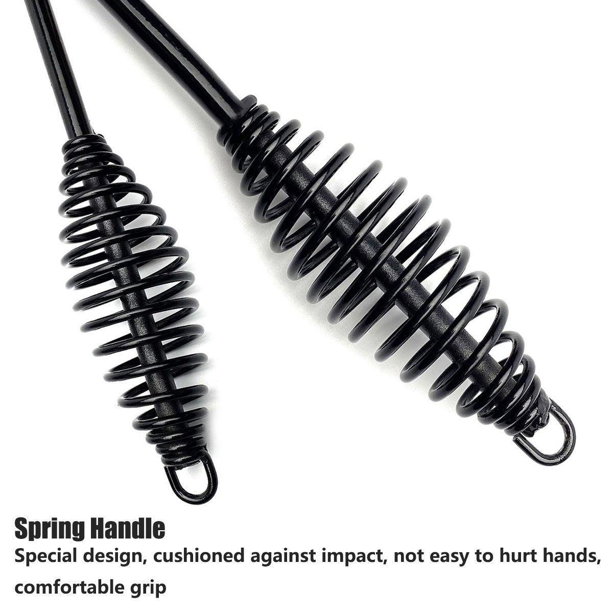 Welding Chipping Hammer Spring Handle Hold Heart Cleaning Harden DIY Metal Black - 670g