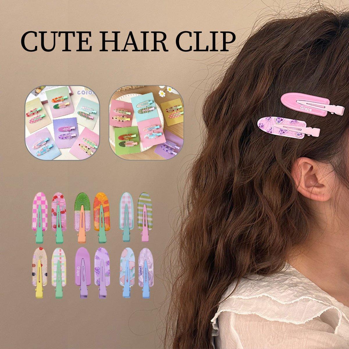 2PCS Juice Series Hair Clip Makeup Hair Accessories Colourful Hair Barrettes - Bobo
