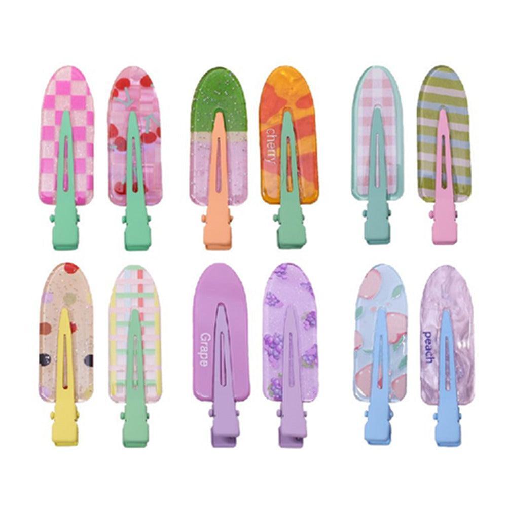 2PCS Juice Series Hair Clip Makeup Hair Accessories Colourful Hair Barrettes - Cherry