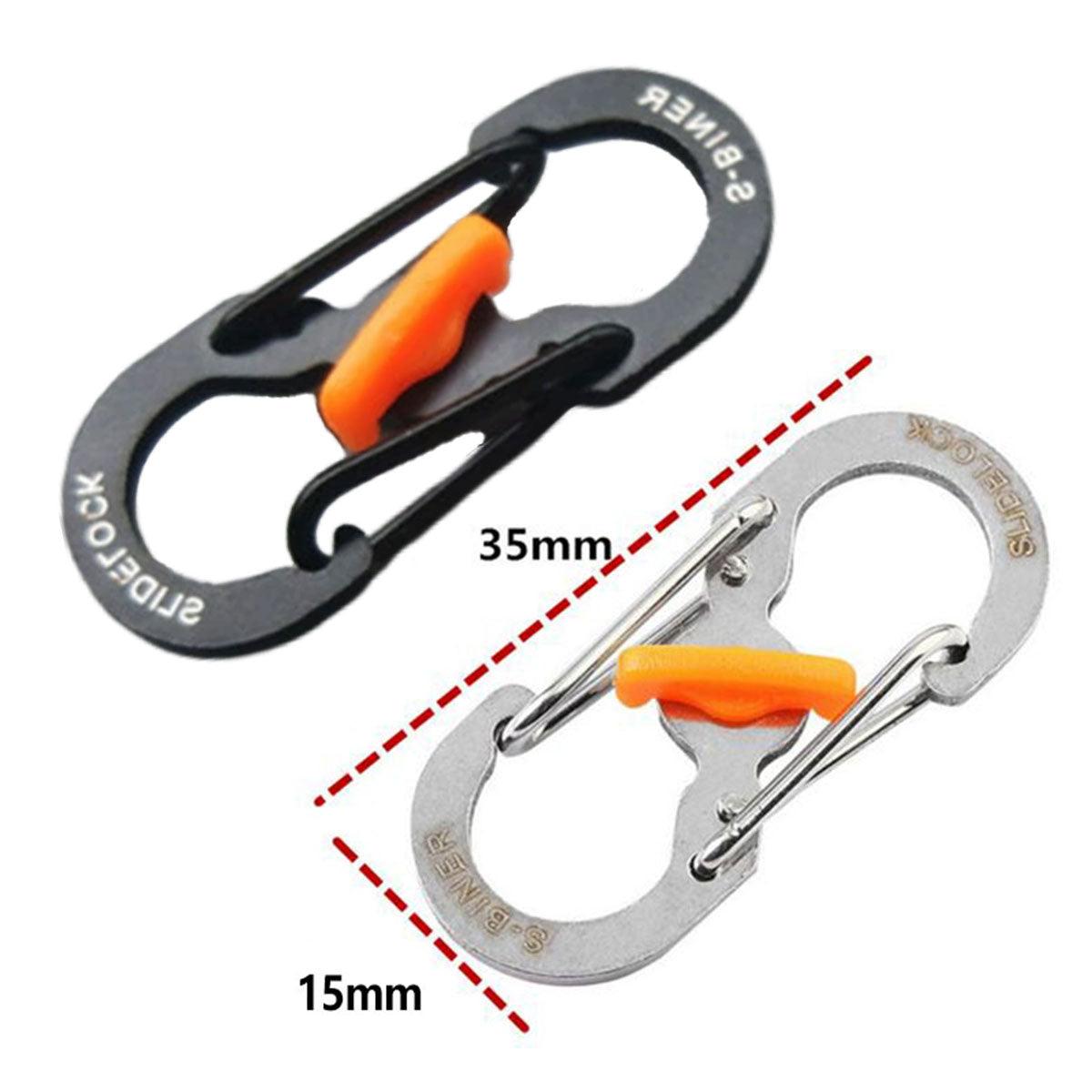 Aluminum S-biner Carabiner Keychain Clip Key Ring Snap Spring Hook Camping - Silver