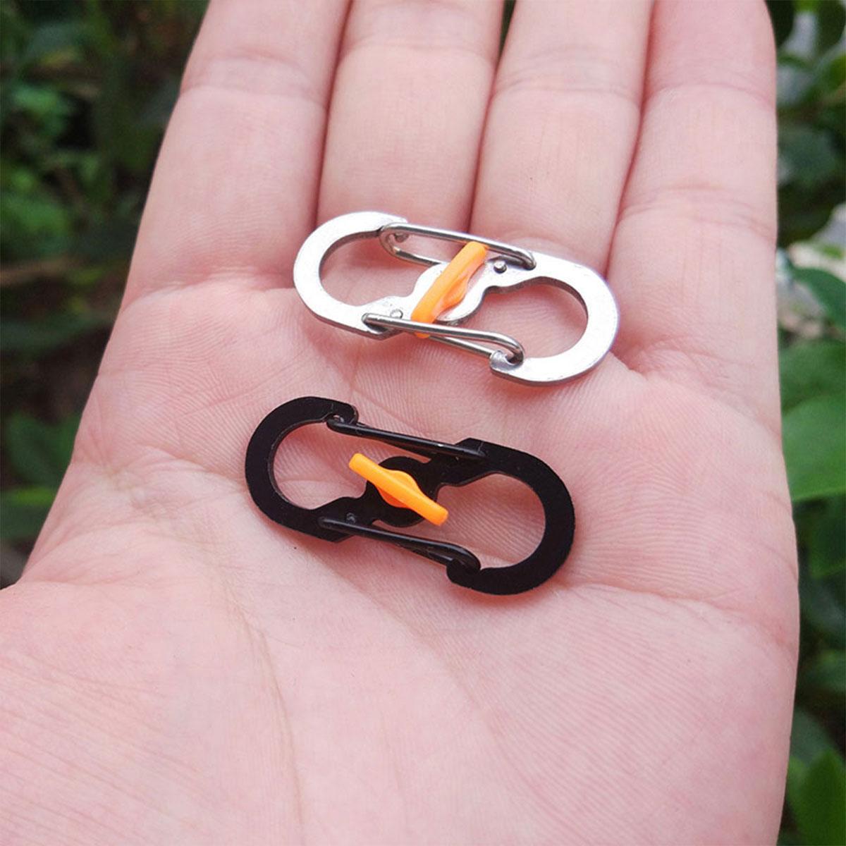 Aluminum S-biner Carabiner Keychain Clip Key Ring Snap Spring Hook Camping - Silver