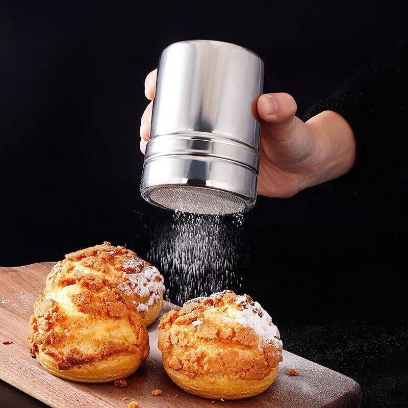 Stainless Steel Icing Sugar Cocoa Coffee Shaker Flour Duster Chocolate Powder