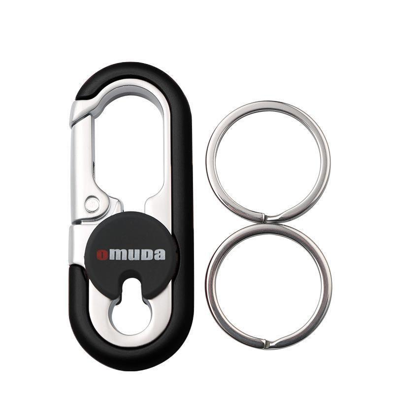 Keychains Fashion Men's Stainless Steel Ring Creative Metal Car Accessory Gift - Black