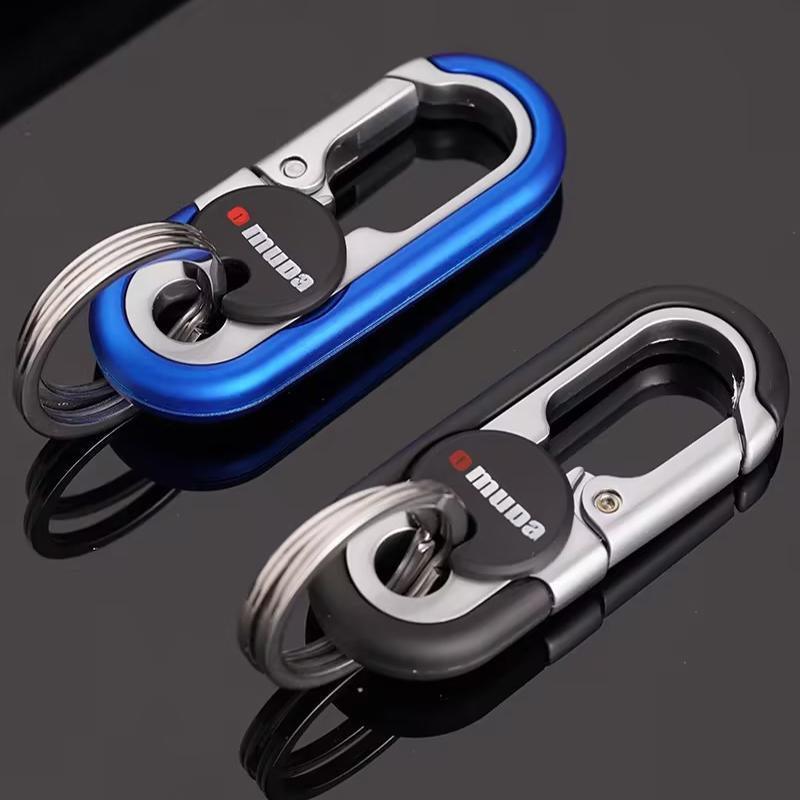 Keychains Fashion Men's Stainless Steel Ring Creative Metal Car Accessory Gift - Black