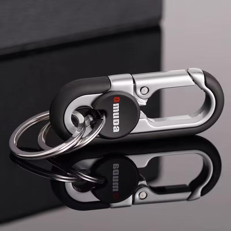 Keychains Fashion Men's Stainless Steel Ring Creative Metal Car Accessory Gift - Black