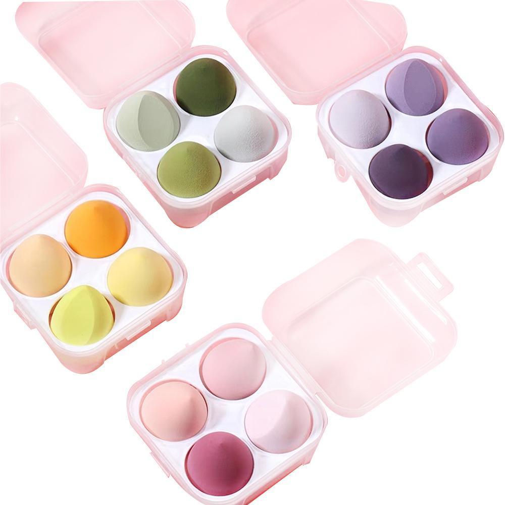 4PCS Value Makeup Foundation Blender Sponge Blending Puff Cosmetic Beauty Eggs - Yellow