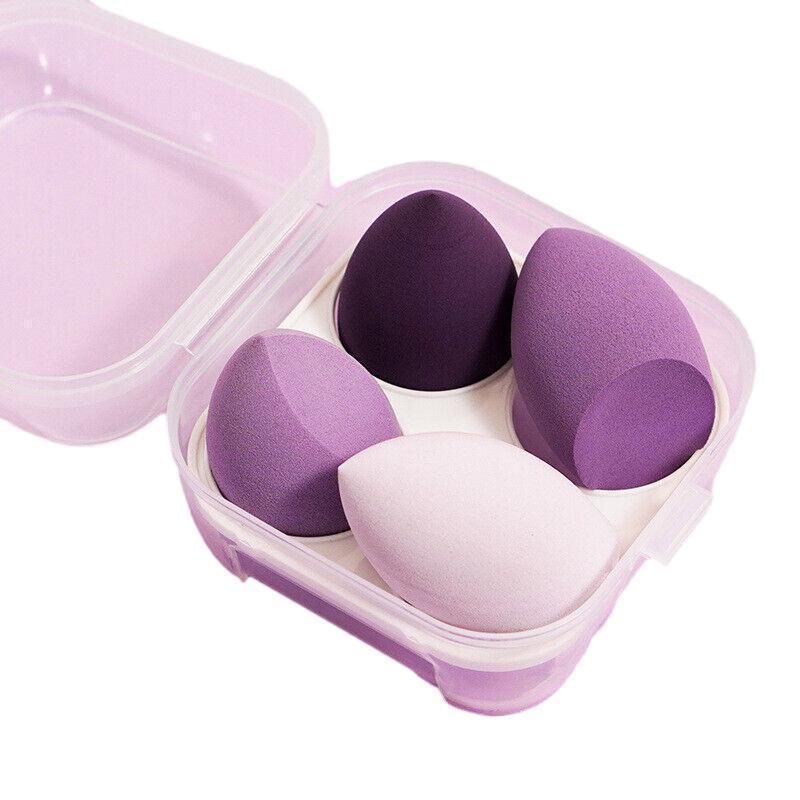 4PCS Value Makeup Foundation Blender Sponge Blending Puff Cosmetic Beauty Eggs - Purple