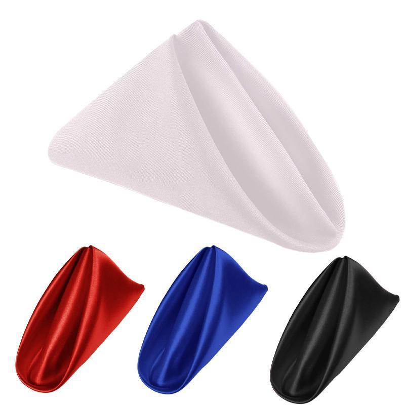 50PCS Polyester Plain Fabric Cotton Napkins For Wedding Cloth pc Table Dinner - Black