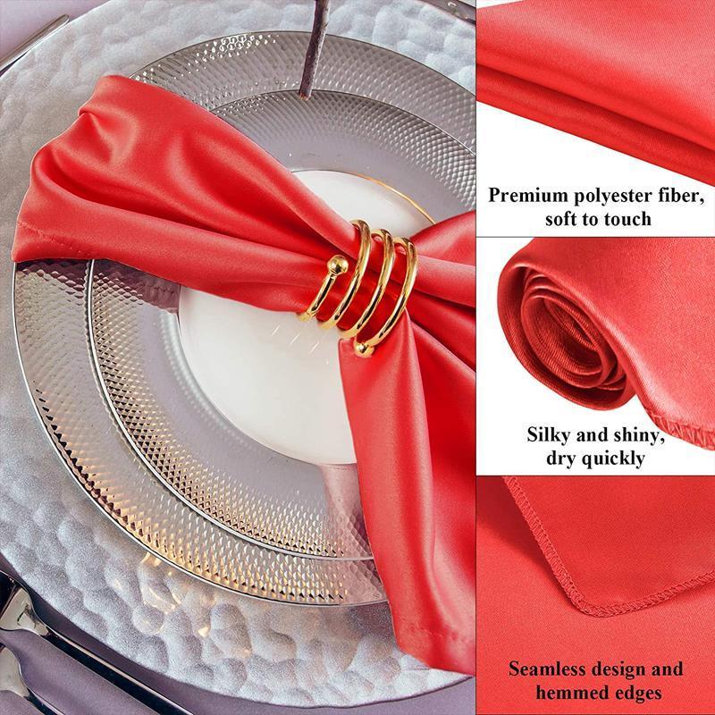 50PCS Polyester Plain Fabric Cotton Napkins For Wedding Cloth pc Table Dinner - Black