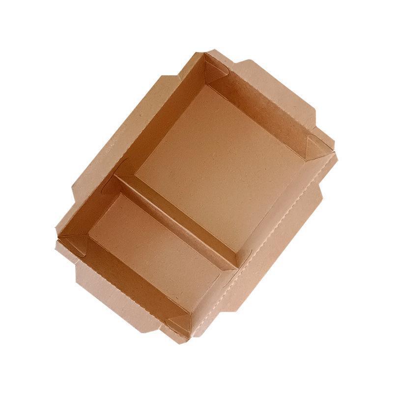 200 x Brown Bento Salad Pasta Rice Kraft Paper Lunch Box Takeaway Food Container - 900ml+PET lid