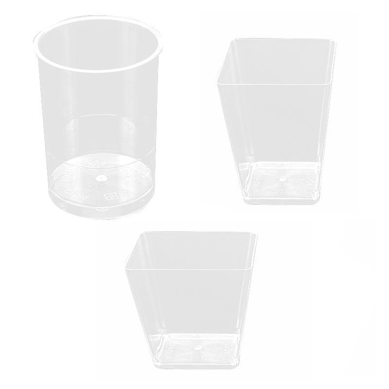 40-50 Pcs Mousse Cake Dessert Cups Clear Plastic Sample Drink Wine Jelly Tumbler - 50PCS-Square-58*75MM