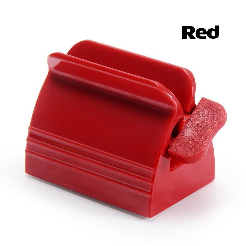 Large Bathroom Toothpaste Squeezer Tube Easy Stand Dispenser Rolling Holder Seat - Red