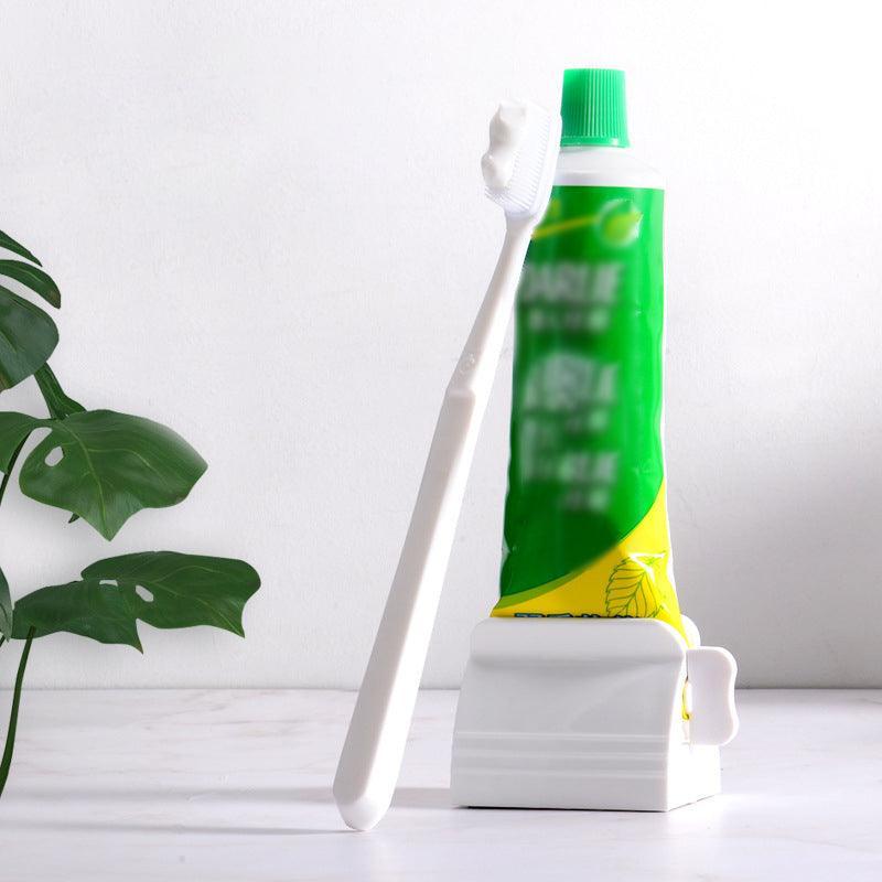 Large Bathroom Toothpaste Squeezer Tube Easy Stand Dispenser Rolling Holder Seat - Red