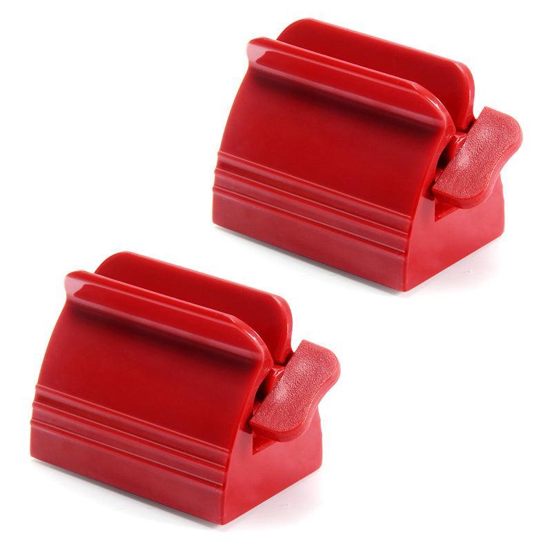 Large Bathroom Toothpaste Squeezer Tube Easy Stand Dispenser Rolling Holder Seat - Red