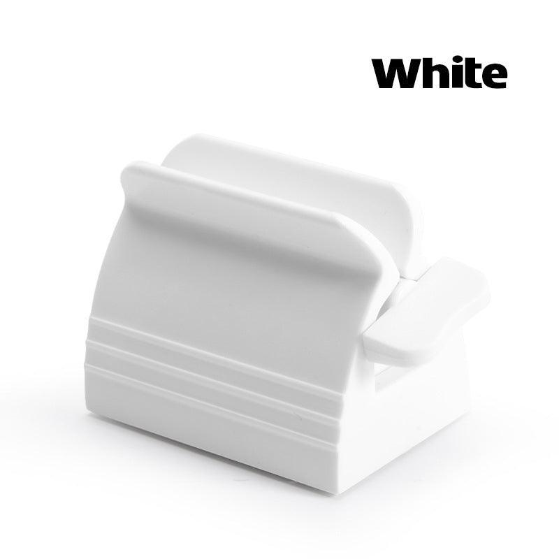 Large Bathroom Toothpaste Squeezer Tube Easy Stand Dispenser Rolling Holder Seat - White